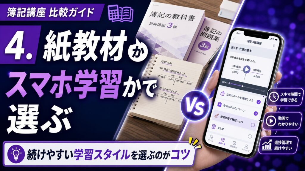 4.紙教材かスマホ学習かで選ぶ