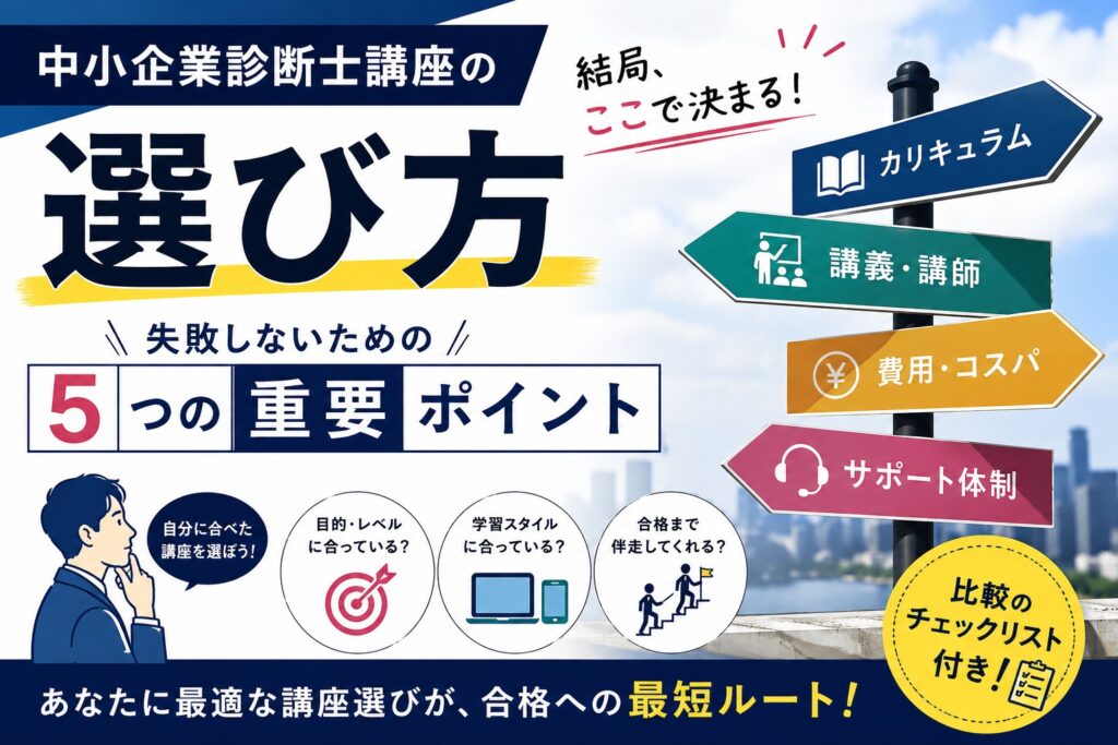 中小企業診断士講座の選び方（結局、ここで決まる）