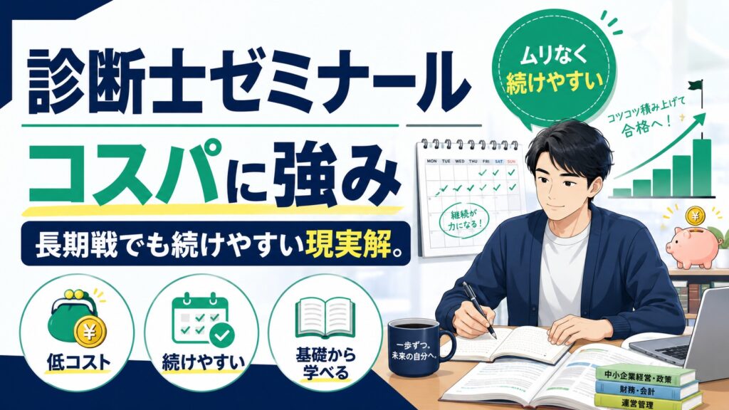 診断士ゼミナール：コスパに強み。長期戦でも続けやすい現実解。