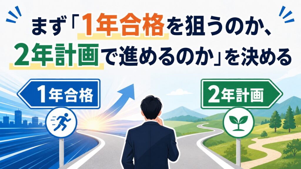 まず「1年合格を狙うのか、2年計画で進めるのか」を決める