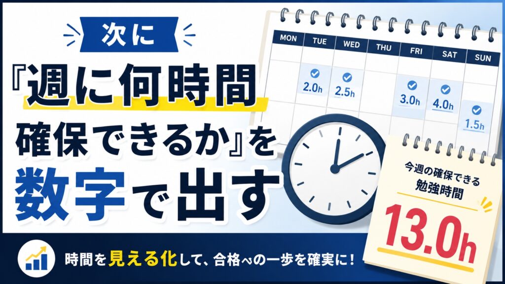 次に「週に何時間確保できるか」を数字で出す