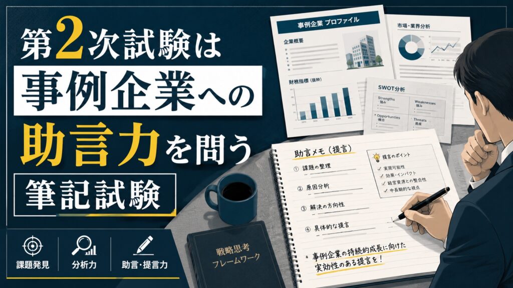 第2次試験は事例企業への助言力を問う筆記試験